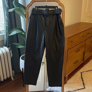 Zara black Pleather pants nwt